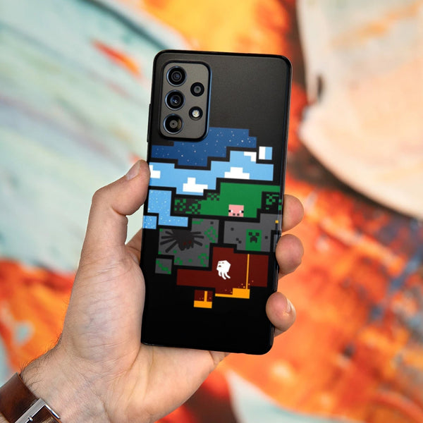 Husa compatibila cu Samsung Galaxy A73 5G model Minecraft Pixels, Silicon, TPU, Viceversa