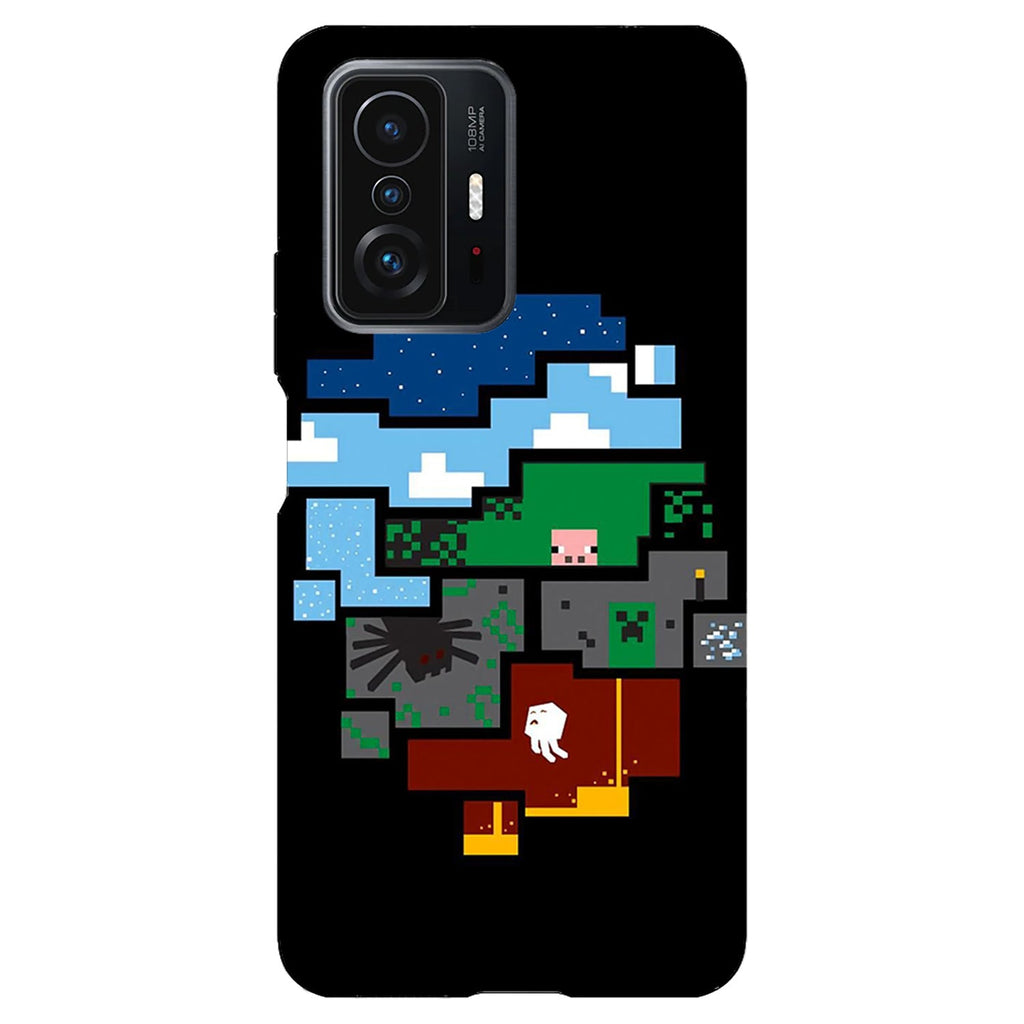Husa compatibila cu Xiaomi Mi 11 Lite model Minecraft Pixels, Silicon, TPU, Viceversa