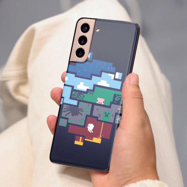Husa Samsung Galaxy S21 FE model Minecraft Pixels, Silicon, TPU, Viceversa