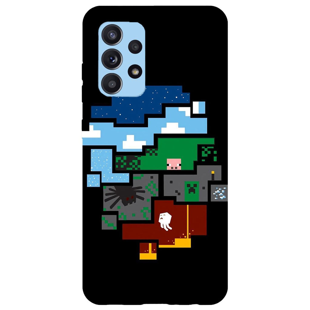 Husa compatibila cu Samsung Galaxy A73 5G model Minecraft Pixels, Silicon, TPU, Viceversa