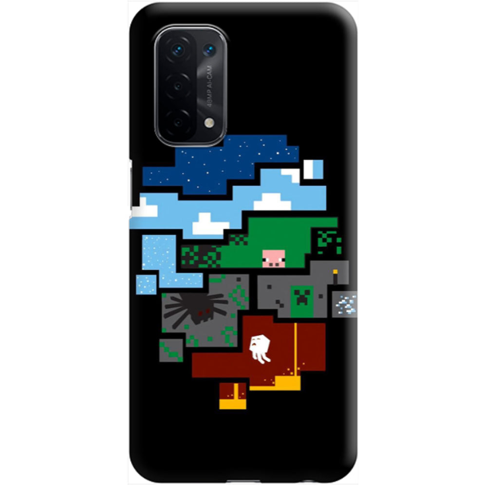 Husa silicon Oppo A15 model Minecraft Pixels, Silicon, TPU Viceversa