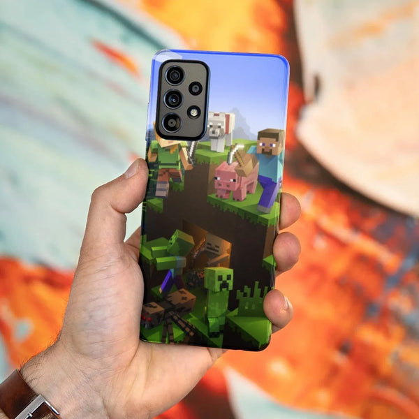 Husa compatibila cu Samsung Galaxy A22 4G model Minecraft World, Silicon, TPU, Viceversa - Viceversa