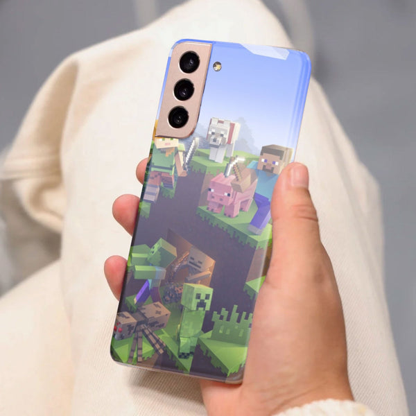 Husa Samsung Galaxy S21 FE model Minecraft World, Silicon, TPU, Viceversa