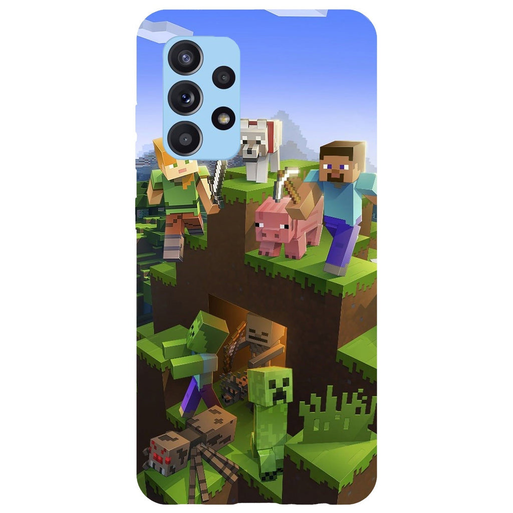 Husa compatibila cu Samsung Galaxy A73 5G model Minecraft World, Silicon, TPU, Viceversa