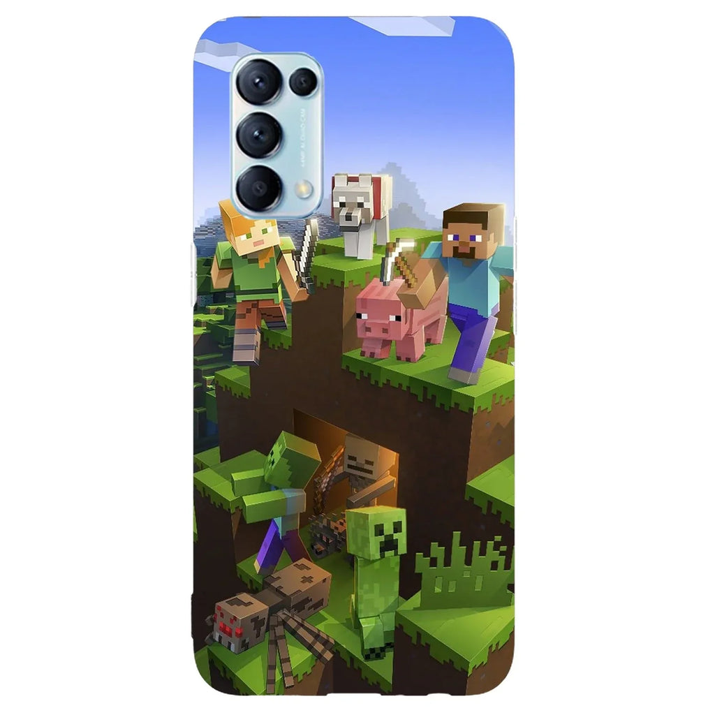 Husa compatibila cu Oppo A52 model Minecraft World, Silicon, TPU, Viceversa - Viceversa