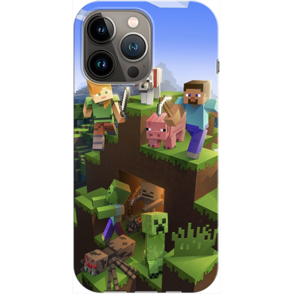Husa Apple iPhone 13 Pro model Minecraft World, Silicon, TPU, Viceversa