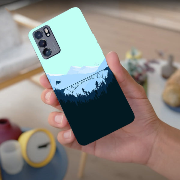Husa compatibila cu Oppo Reno 5 4G model Mountain Bridge, Silicon, TPU, Viceversa