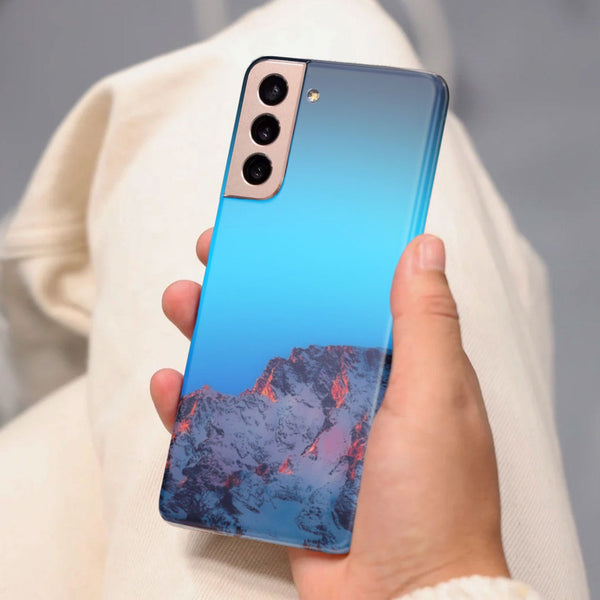 Husa compatibila cu Samsung Galaxy S21 FE model Mountain sunset, Silicon, TPU, Viceversa