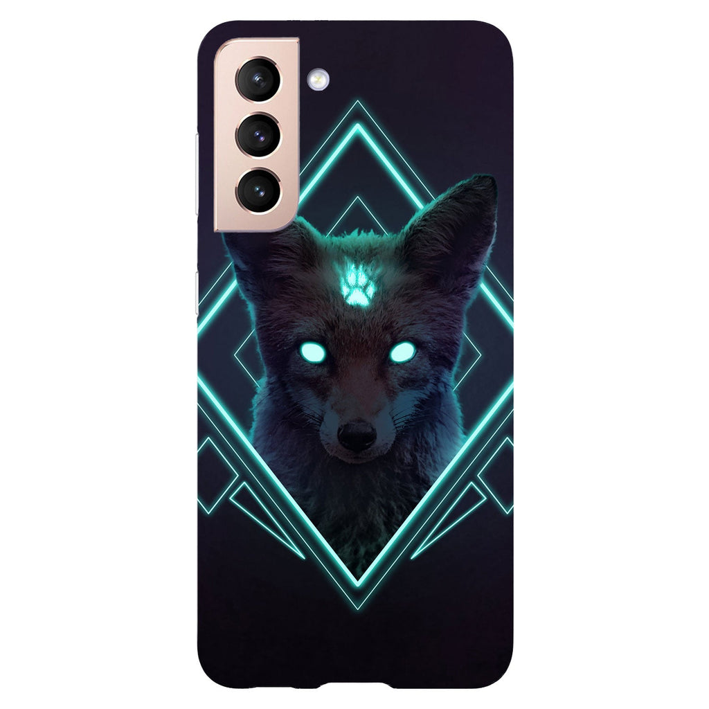 Husa compatibila cu Samsung Galaxy S21 FE model Neon Fox, Silicon, TPU, Viceversa