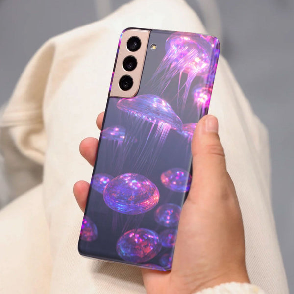 Husa compatibila cu Samsung Galaxy S21 FE model Neon Jellyfish, Silicon, TPU, Viceversa