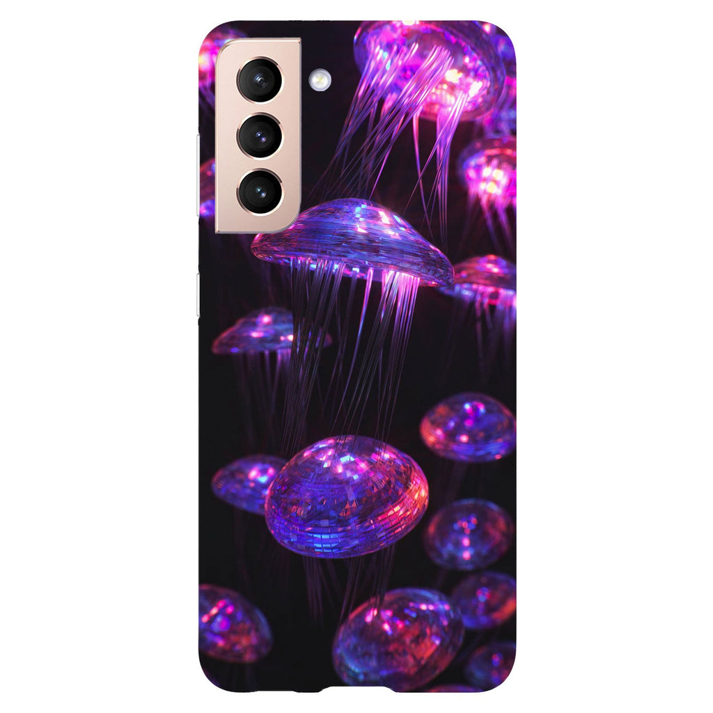Husa compatibila cu Samsung Galaxy S21 FE model Neon Jellyfish, Silicon, TPU, Viceversa