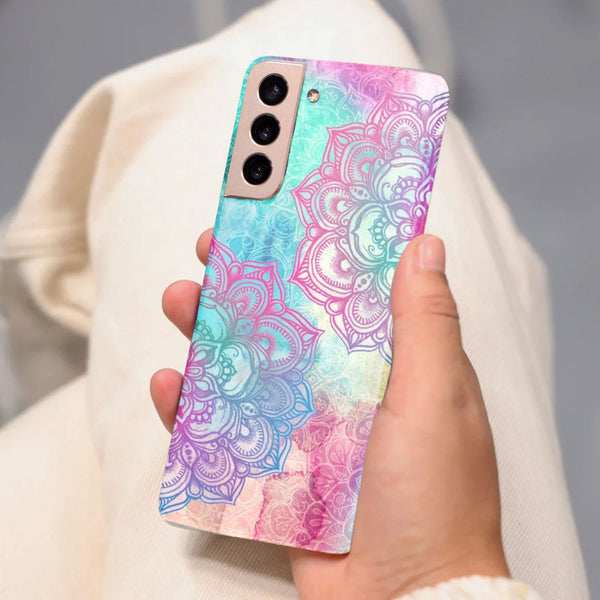 Husa compatibila cu Samsung Galaxy S21 FE model Neon Mandala, Silicon, TPU, Viceversa