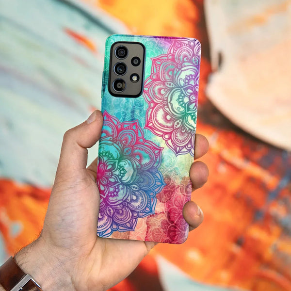 Husa compatibila cu Samsung Galaxy A53 5G model Neon Mandala, Silicon, TPU, Viceversa - Viceversa