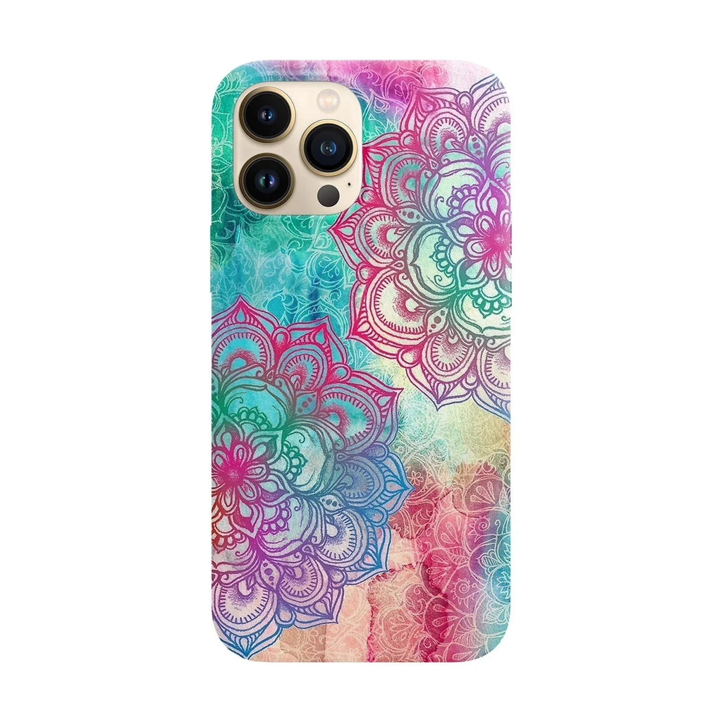 Husa compatibila cu Apple iPhone 14 Pro model Neon Mandala, Silicon, TPU, Viceversa - Viceversa