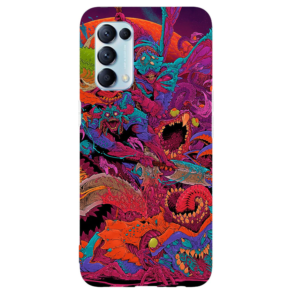 Husa compatibila cu Oppo Reno 5 4G model Neon Monster, Silicon, TPU, Viceversa