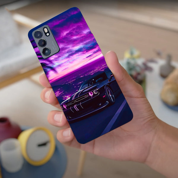 Husa compatibila cu Oppo Reno 5 4G model Neon Muscle Car, Silicon, TPU, Viceversa