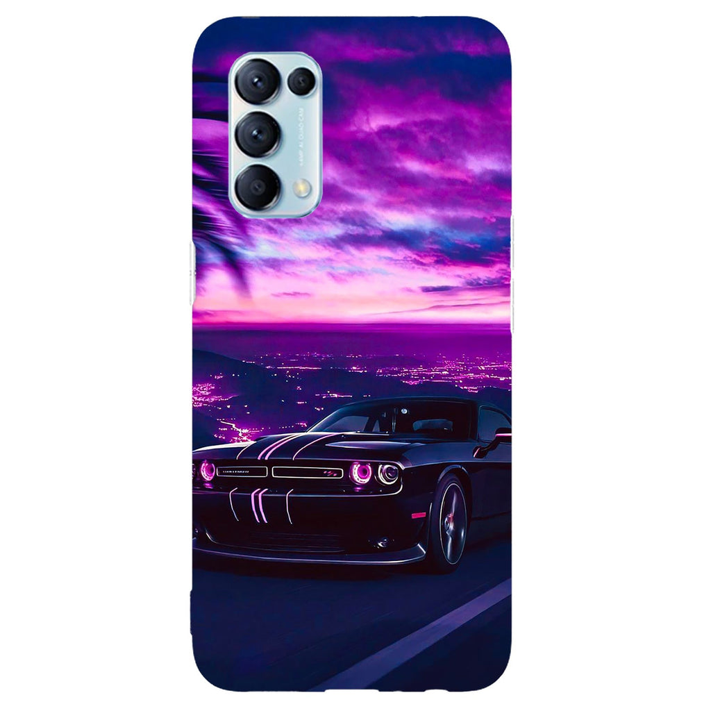 Husa compatibila cu Oppo Reno 5 4G model Neon Muscle Car, Silicon, TPU, Viceversa