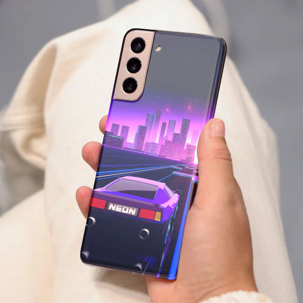 Husa compatibila cu Samsung Galaxy S21 FE model Neon Retrowave, Silicon, TPU, Viceversa