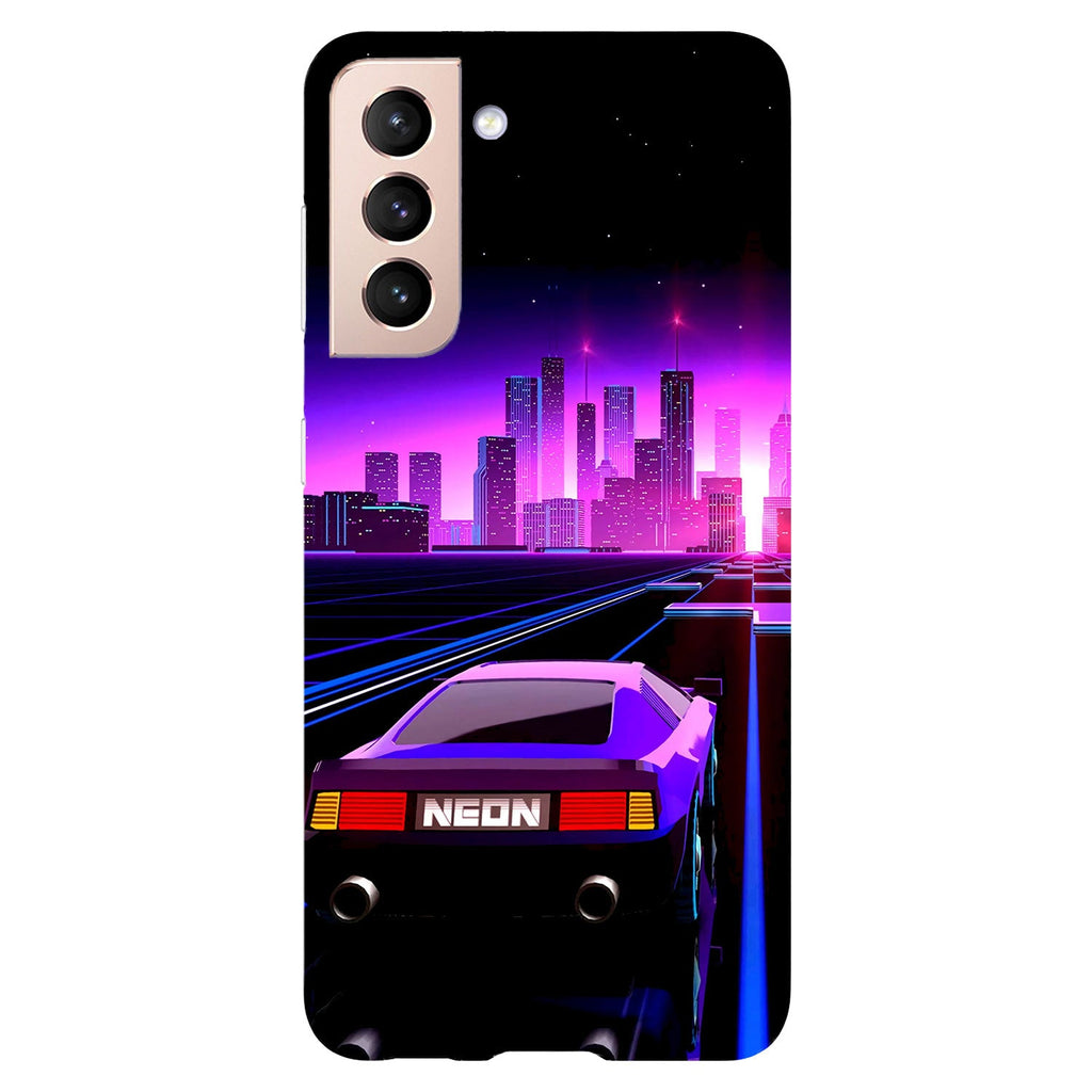 Husa compatibila cu Samsung Galaxy S21 FE model Neon Retrowave, Silicon, TPU, Viceversa