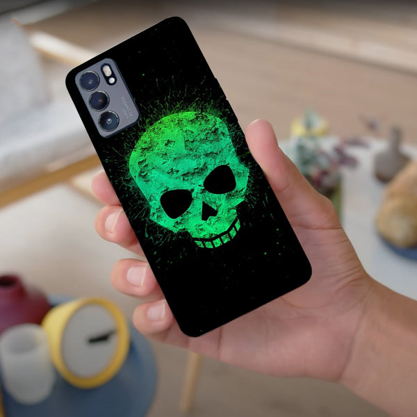 Husa compatibila cu Oppo Reno 5 4G model Neon Skull, Silicon, TPU, Viceversa