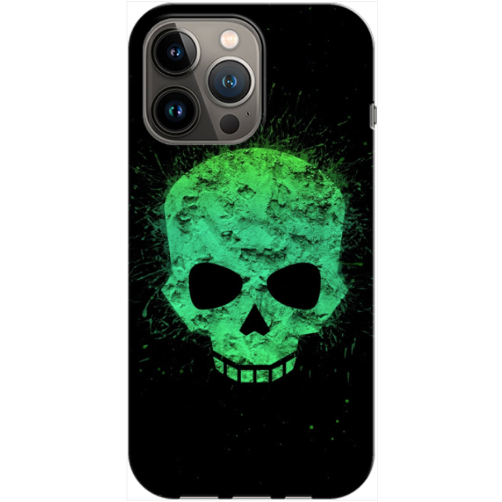 Husa compatibila cu Apple iPhone 14 model Neon Skull, Silicon, TPU, Viceversa
