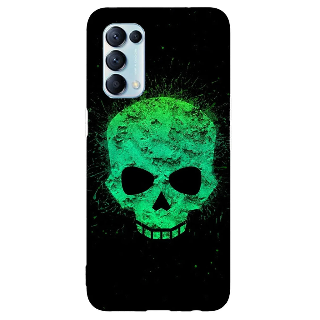 Husa compatibila cu Oppo Reno 4 4G model Neon Skull, Silicon, TPU, Viceversa - Viceversa