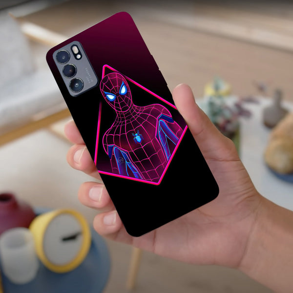 Husa compatibila cu Oppo Reno 5 4G model Neon Spiderman, Silicon, TPU, Vicever