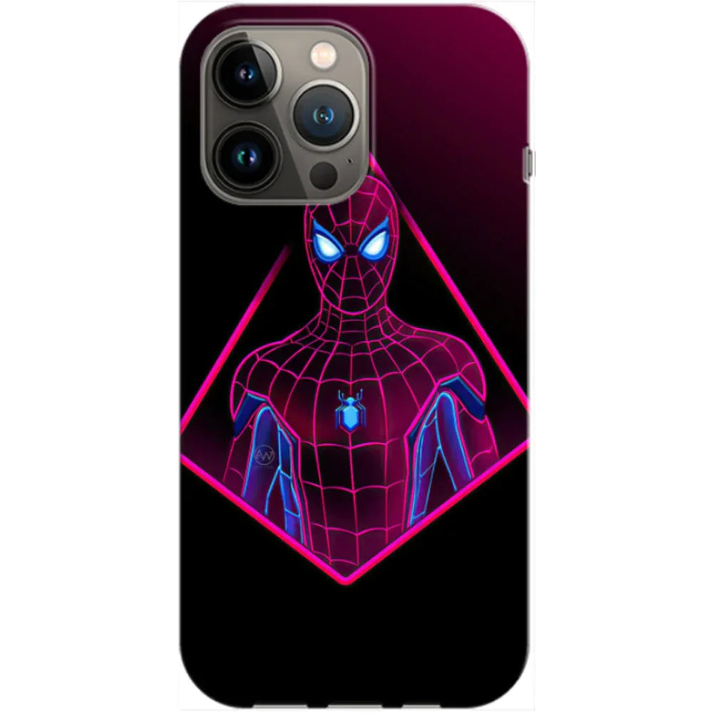 Husa compatibila cu Apple iPhone 14 Pro Max model Neon Spiderman, Silicon, TPU, Viceversa - Viceversa