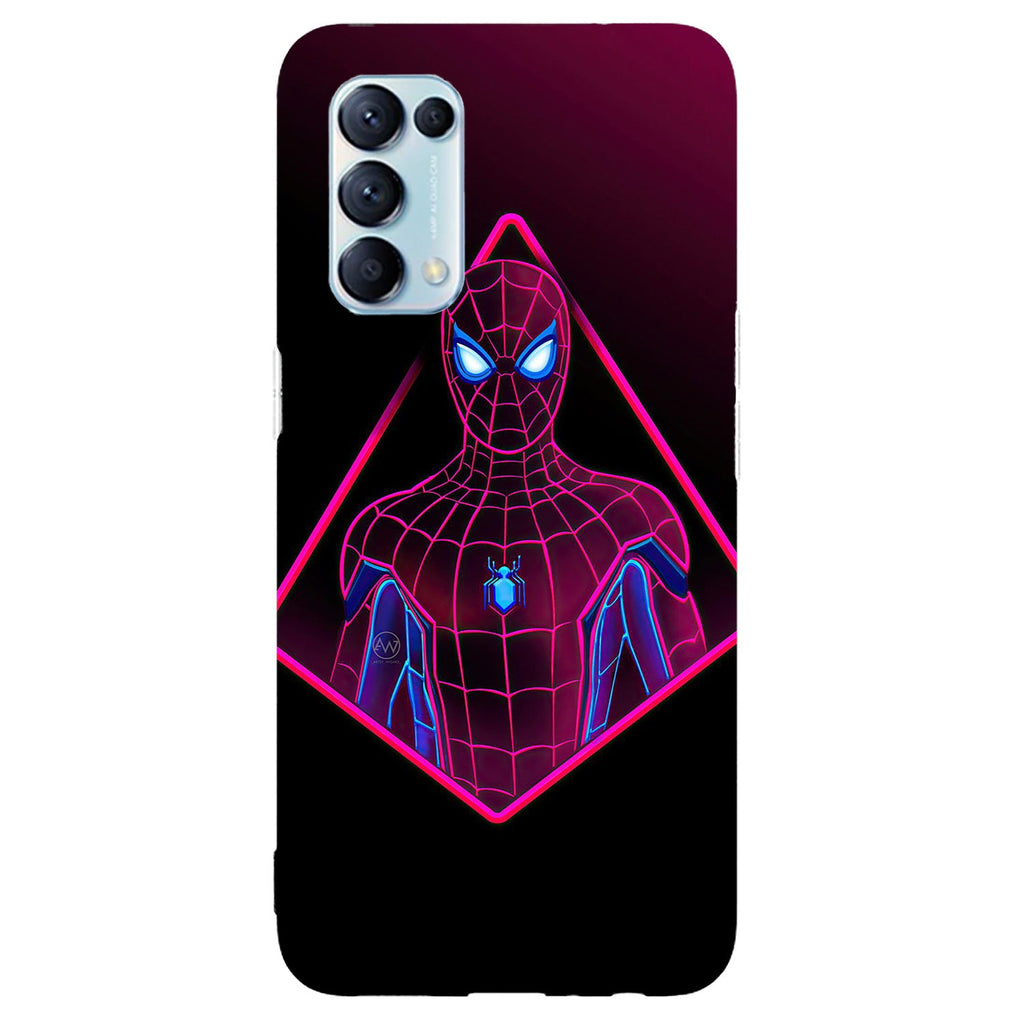Husa compatibila cu Oppo Reno 5 4G model Neon Spiderman, Silicon, TPU, Vicever