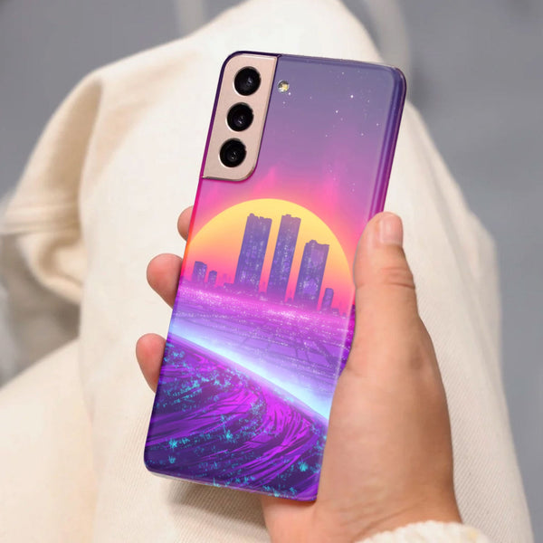 Husa compatibila cu Samsung Galaxy S21 FE model Neon city, Silicon, TPU, Viceversa