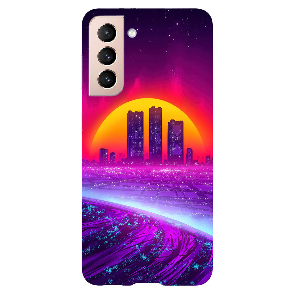 Husa compatibila cu Samsung Galaxy S21 FE model Neon city, Silicon, TPU, Viceversa