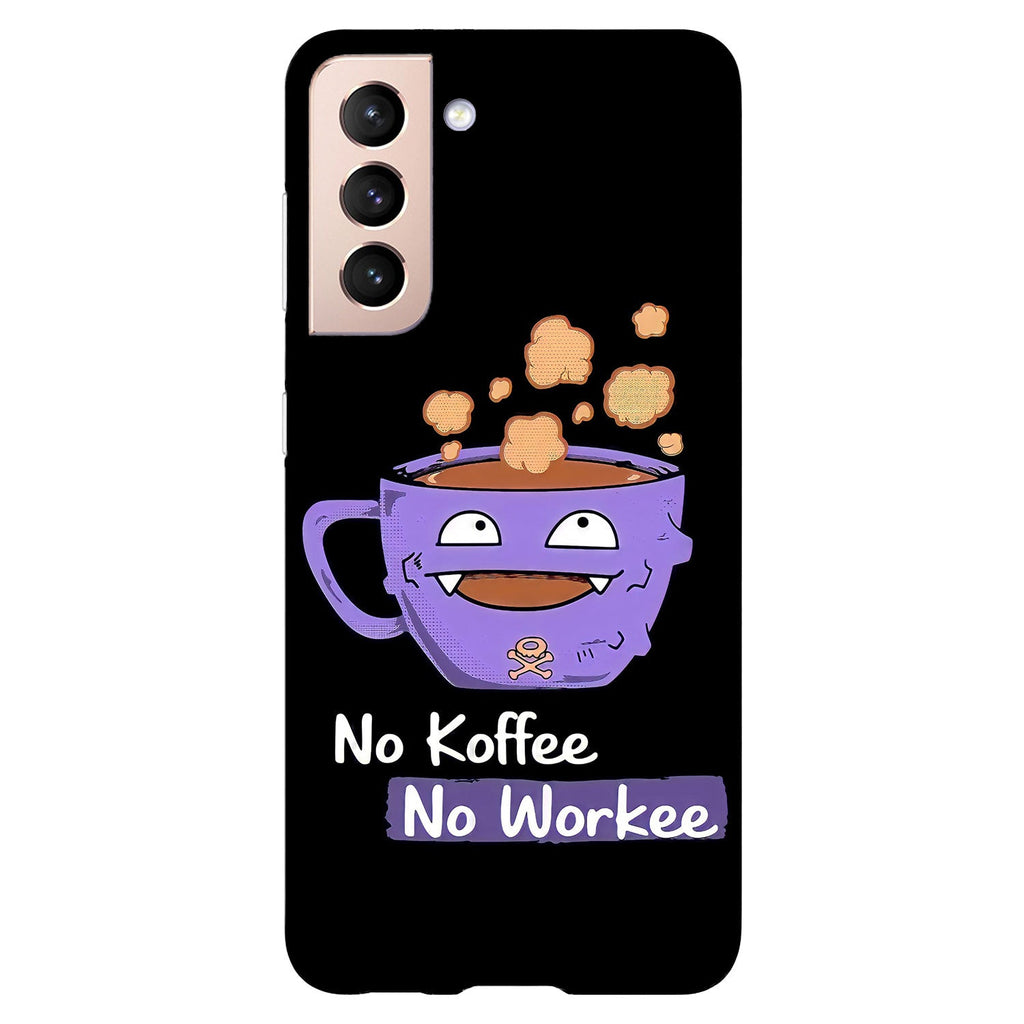 Husa compatibila cu Samsung Galaxy S21 FE model No koffe no workee Koffing Pokemon, Silicon, TPU, Viceversa
