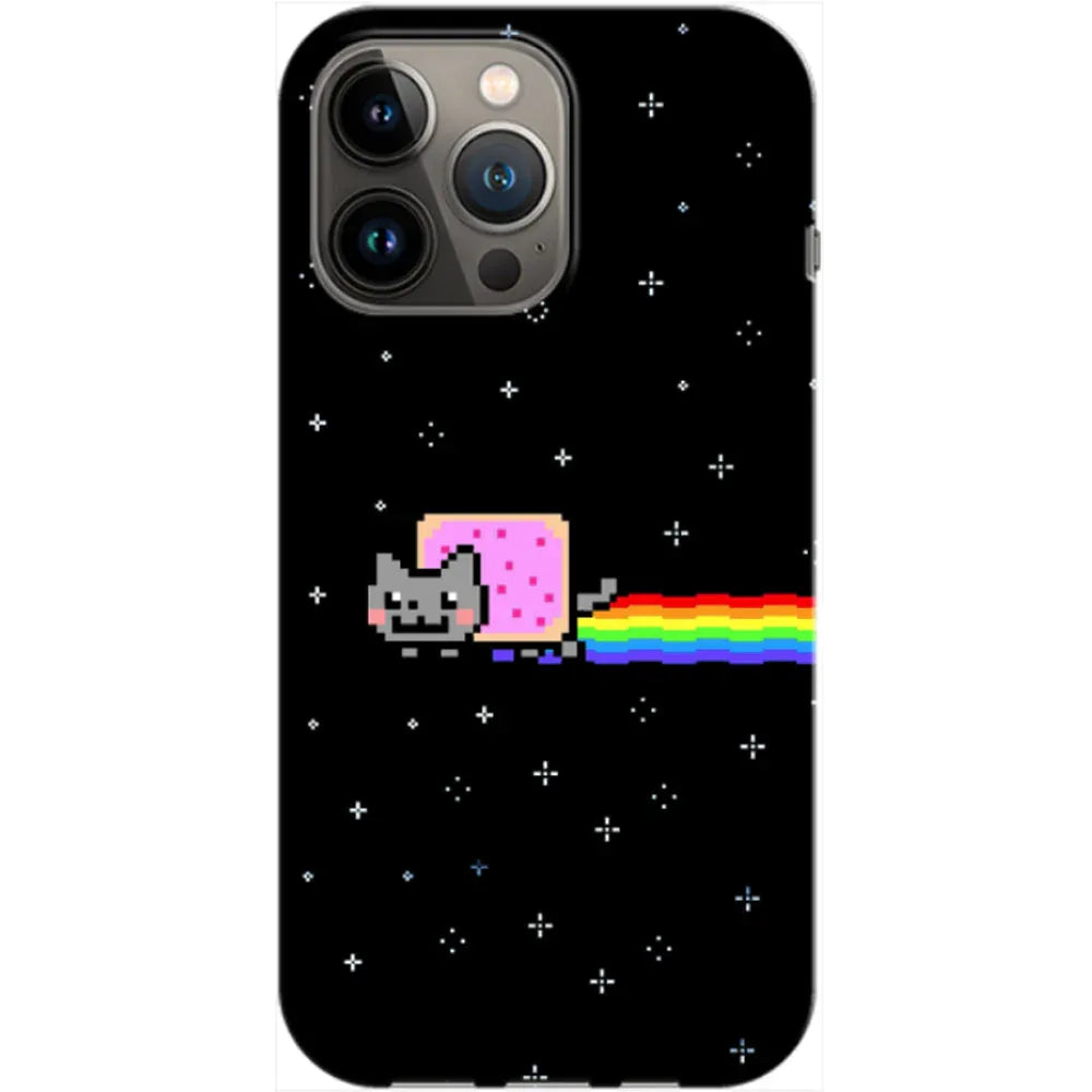 Husa compatibila cu Apple iPhone 14 Pro model Nyan Cat, Silicon, TPU, Viceversa - Viceversa