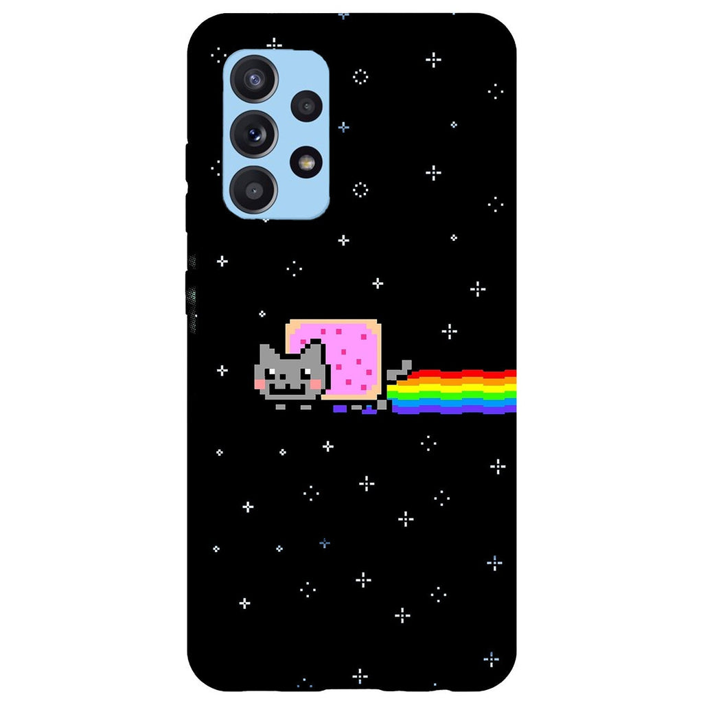 Husa compatibila cu Samsung Galaxy A73 5G model Nyan Cat, Silicon, TPU, Viceversa