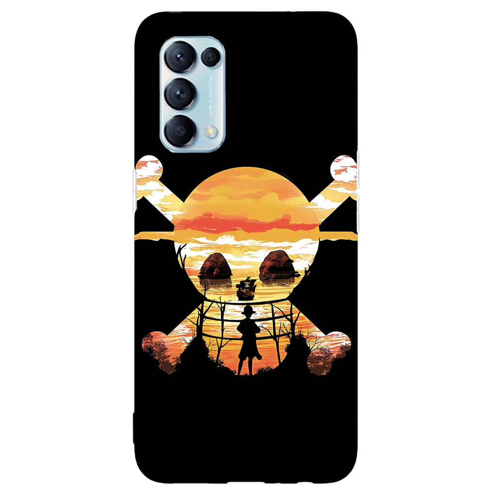 Husa compatibila cu Oppo Reno 5 4G model One Piece Skull, Silicon, TPU, Viceversa