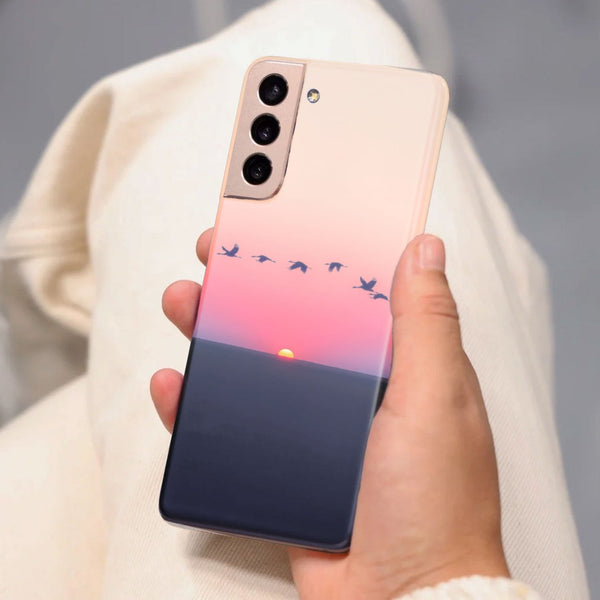 Husa compatibila cu Samsung Galaxy S21 FE model Over the sunset, Silicon, TPU, Viceversa