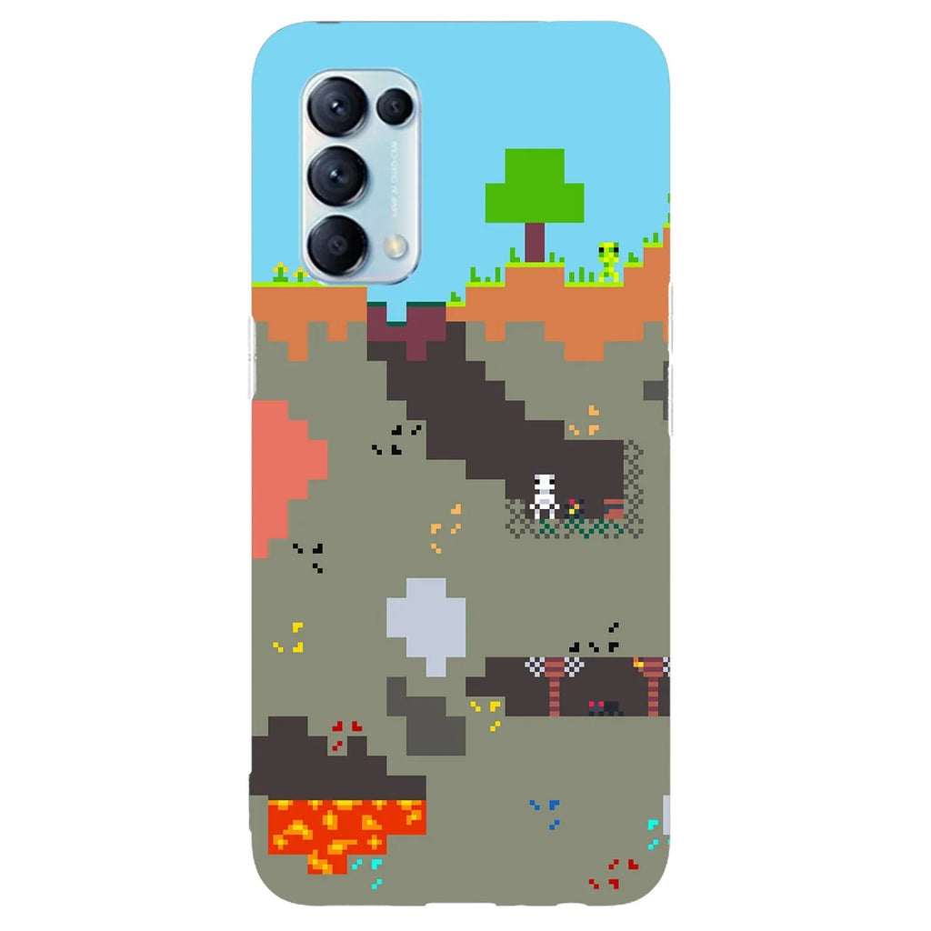 Husa compatibila cu Oppo A5 (2020) model Pixelated World Minecraft, Silicon, TPU, Viceversa - Viceversa
