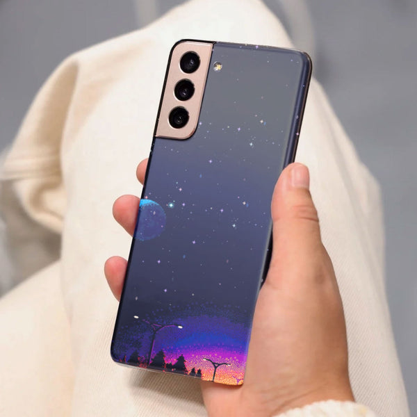 Husa compatibila cu Samsung Galaxy S21 FE model Pixelated space view, Silicon, TPU, Viceversa