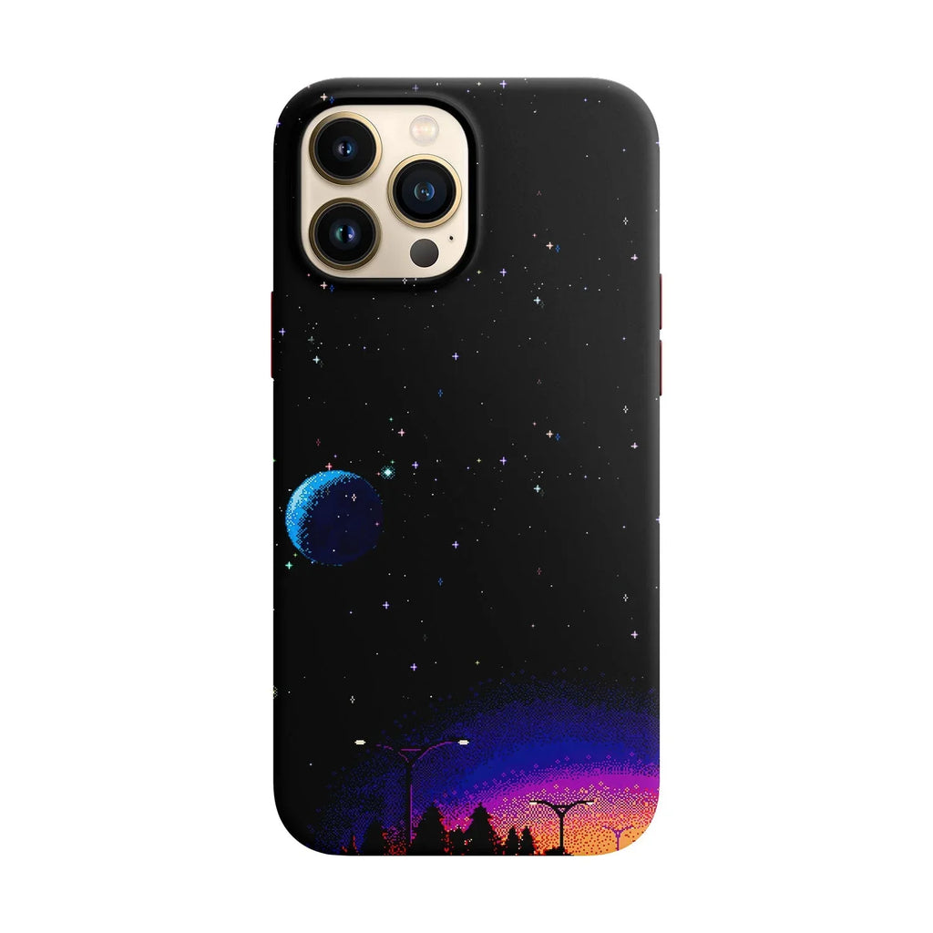 Husa compatibila cu Apple iPhone 12 Mini model Pixelated space view, Silicon, TPU, Viceversa - Viceversa