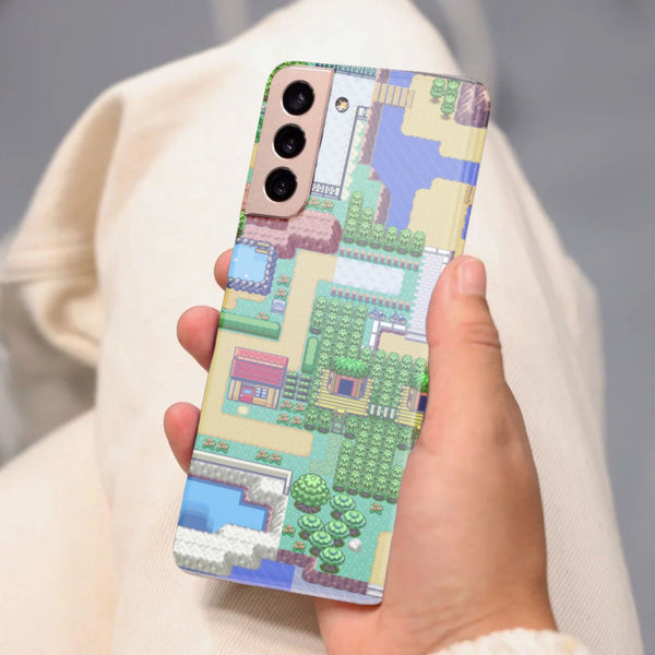 Husa compatibila cu Samsung Galaxy S21 Plus model Pokemon pixelated map, Silicon, TPU, Viceversa