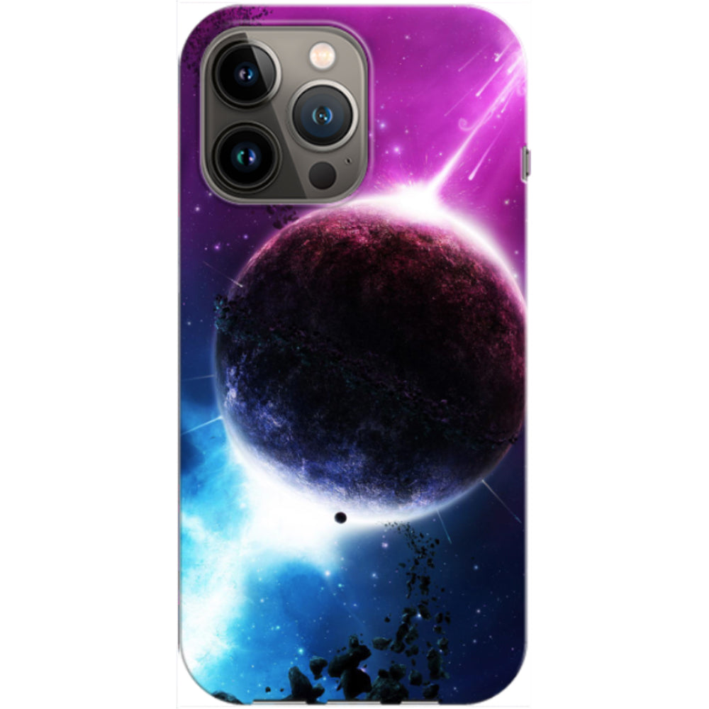 Husa compatibila cu Apple iPhone 14 model Purple Planet, Silicon, TPU, Viceversa