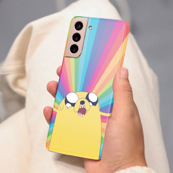 Husa compatibila cu Samsung Galaxy S21 Plus model Rainbow Jake Adventure Time, Silicon, TPU, Viceversa