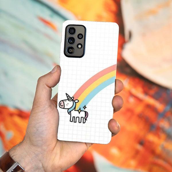 Husa compatibila cu Samsung Galaxy A73 5G model Rainbow Unicorn, Silicon, TPU, Viceversa