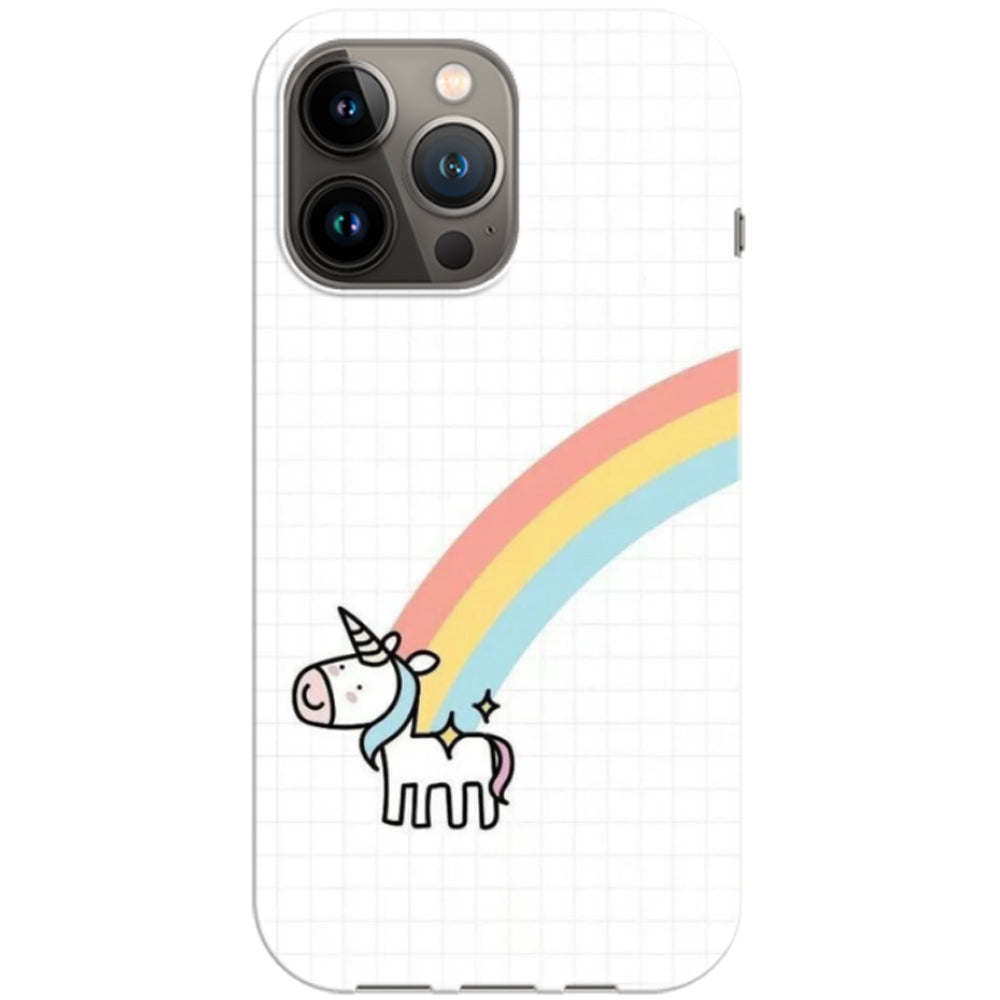 Husa compatibila cu Apple iPhone 14 model Rainbow Unicorn, Silicon, TPU, Viceversa