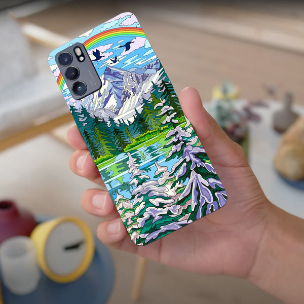 Husa compatibila cu Oppo Reno 5 4G model Rainbow over Nature, Silicon, TPU, Viceversa