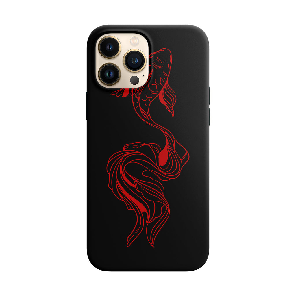 Husa compatibila cu Apple iPhone 13 model Red Koi Fish, Silicon, TPU, Viceversa