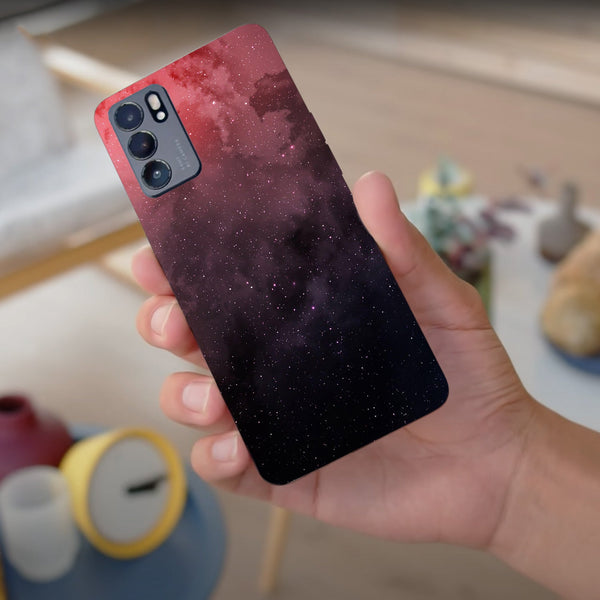 Husa compatibila cu Oppo Reno 5 4G model Red stars, Silicon, TPU, Viceversa