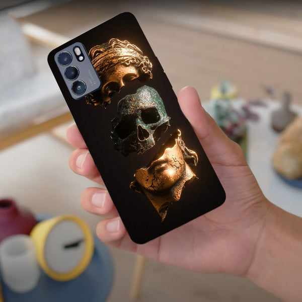 Husa compatibila cu Oppo A74 4G model Skull Statue, Silicon, TPU, Viceversa