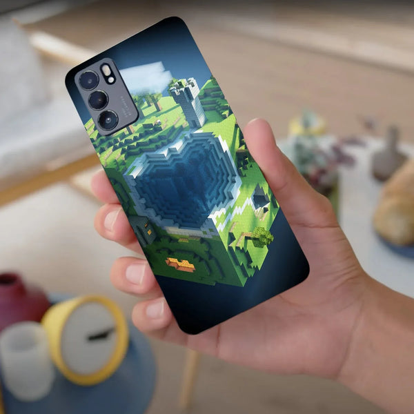 Husă din silicon Oppo Find X3 cu Sky block minecraft