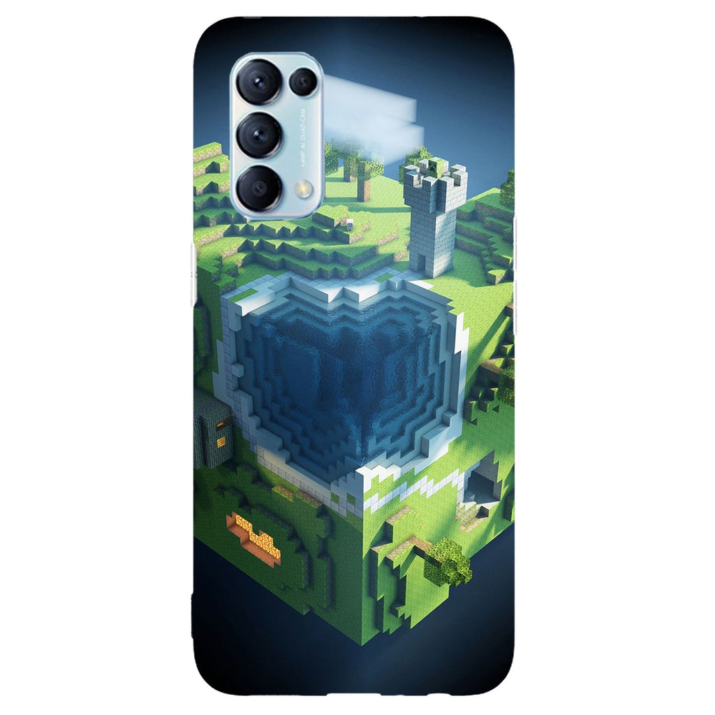 Husa compatibila cu Oppo Reno 5 4G model Sky Block Minecraft, Silicon, TPU, Viceversa